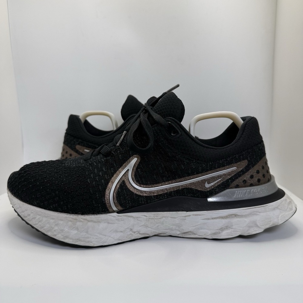 Nike React Infinity Run Flyknit 3 Womens Sz 9.5 Black Metallic Copper DD3024-009